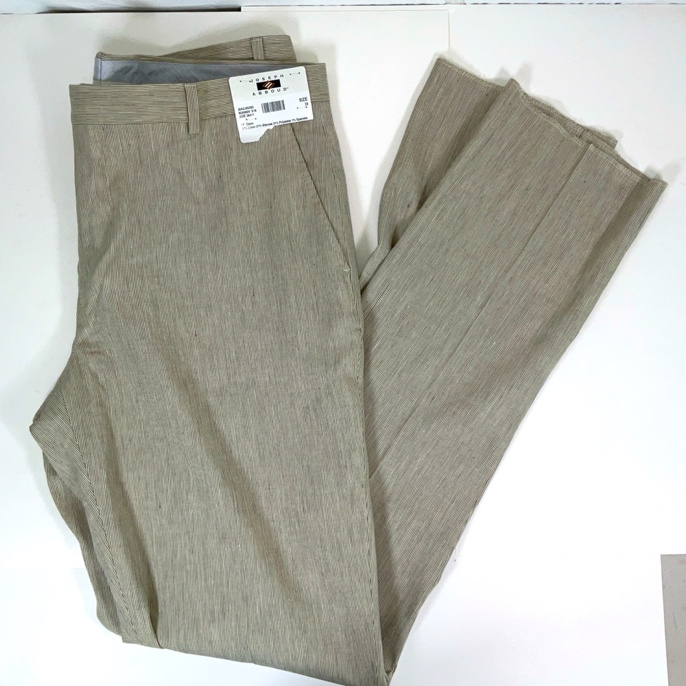 NWT Joseph Abboud Heritage Nova Fides Linen Blend Dress Pants Tan Sz 38 Raw Hem